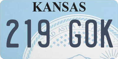 KS license plate 219GOK