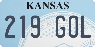 KS license plate 219GOL