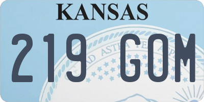 KS license plate 219GOM