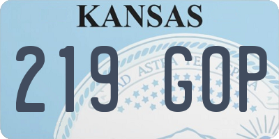 KS license plate 219GOP