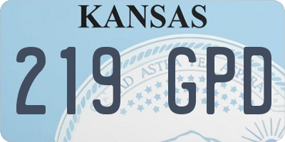 KS license plate 219GPD