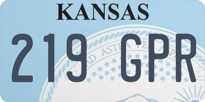 KS license plate 219GPR
