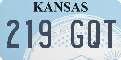 KS license plate 219GQT