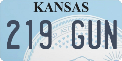 KS license plate 219GUN