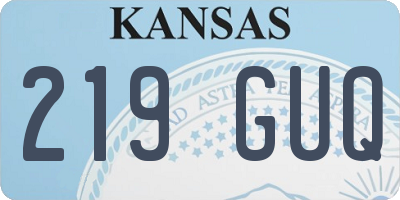 KS license plate 219GUQ