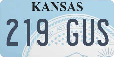 KS license plate 219GUS