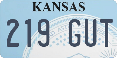 KS license plate 219GUT