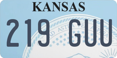 KS license plate 219GUU