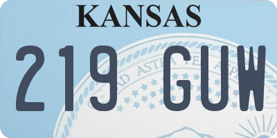 KS license plate 219GUW