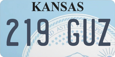 KS license plate 219GUZ