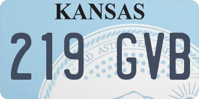 KS license plate 219GVB