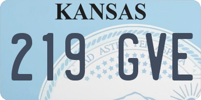 KS license plate 219GVE