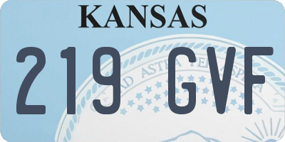 KS license plate 219GVF