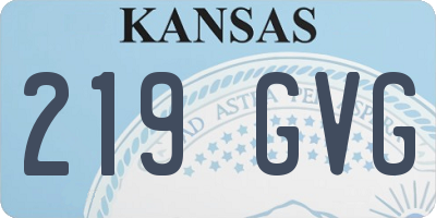 KS license plate 219GVG