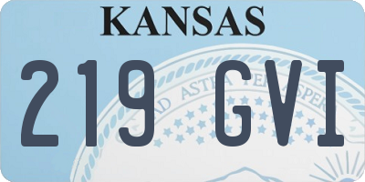 KS license plate 219GVI