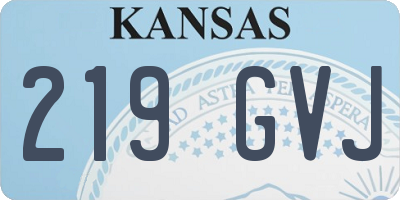 KS license plate 219GVJ