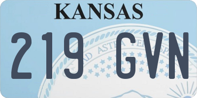 KS license plate 219GVN