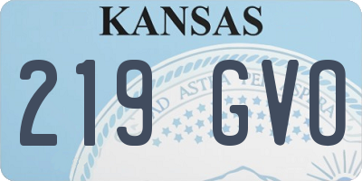 KS license plate 219GVO