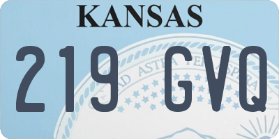 KS license plate 219GVQ