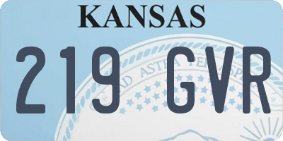 KS license plate 219GVR