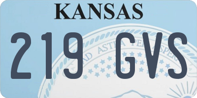 KS license plate 219GVS