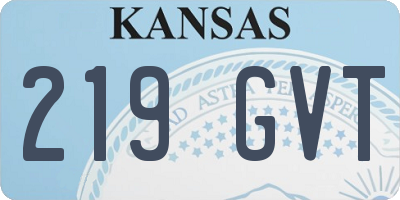 KS license plate 219GVT