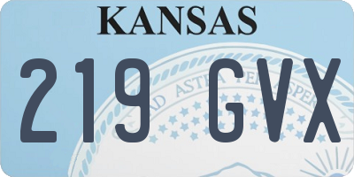 KS license plate 219GVX