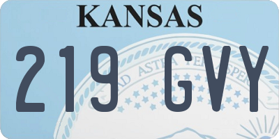 KS license plate 219GVY