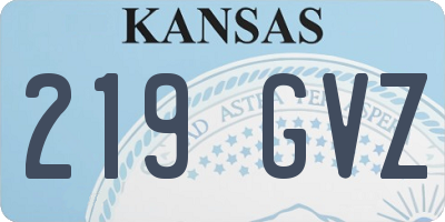KS license plate 219GVZ