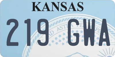 KS license plate 219GWA