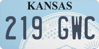 KS license plate 219GWC