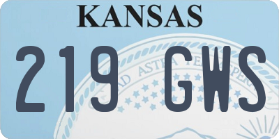 KS license plate 219GWS