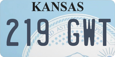 KS license plate 219GWT