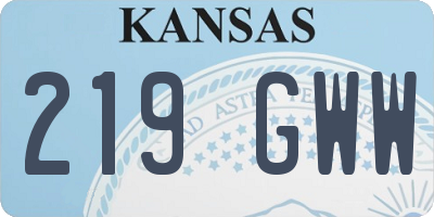 KS license plate 219GWW