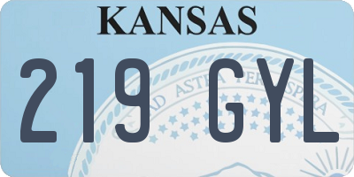 KS license plate 219GYL
