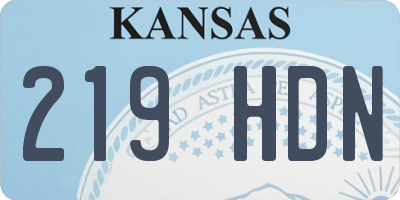 KS license plate 219HDN