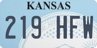 KS license plate 219HFW