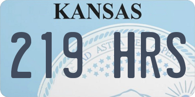 KS license plate 219HRS