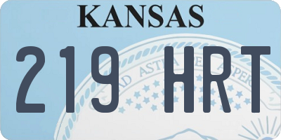 KS license plate 219HRT