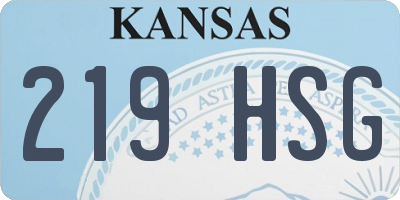 KS license plate 219HSG