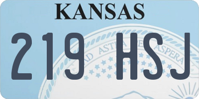 KS license plate 219HSJ