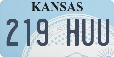 KS license plate 219HUU