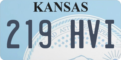KS license plate 219HVI