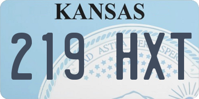KS license plate 219HXT