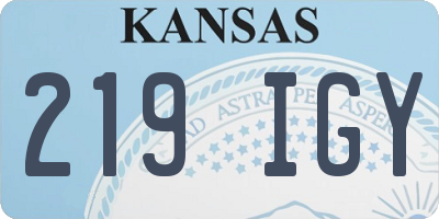 KS license plate 219IGY