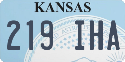 KS license plate 219IHA