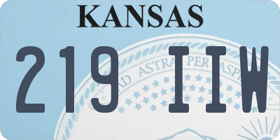 KS license plate 219IIW