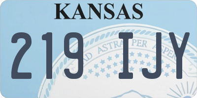 KS license plate 219IJY