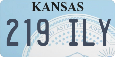 KS license plate 219ILY