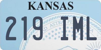KS license plate 219IML